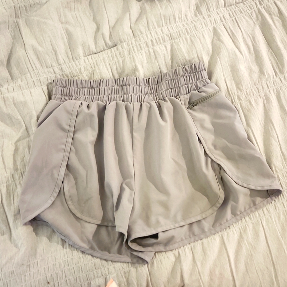 Gray high waist running short